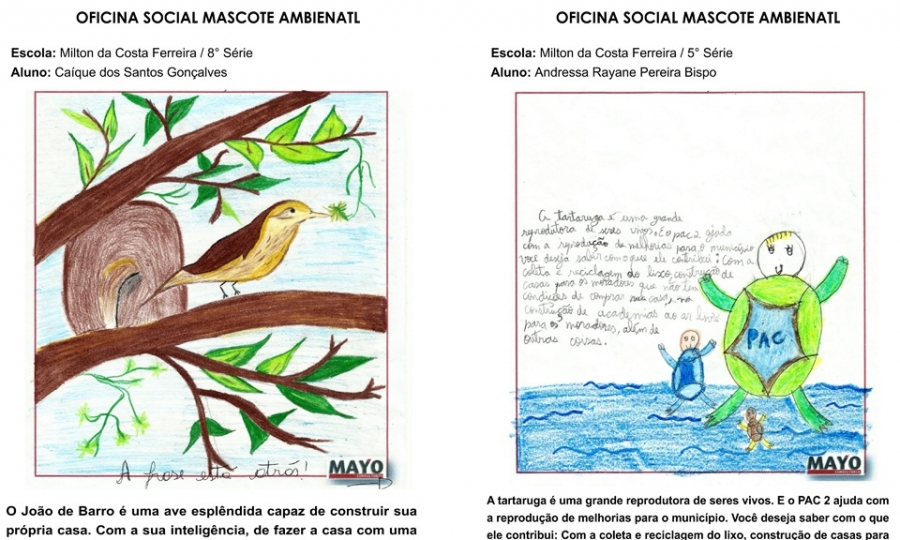 Concurso entre alunos escolhe mascote para o PAC 2 em Jaciara