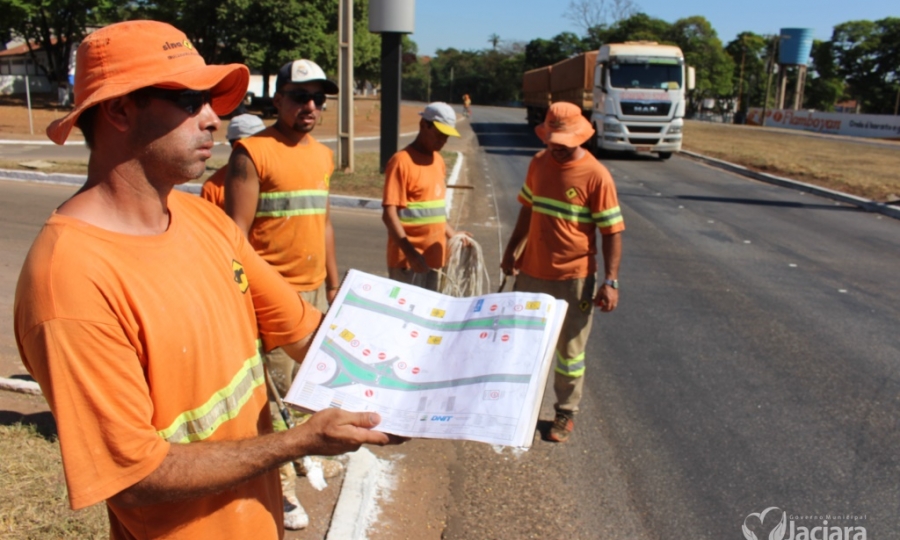 Sinaliza��o horizontal na passagem urbana da BR 364 ser� conclu�da nesta semana