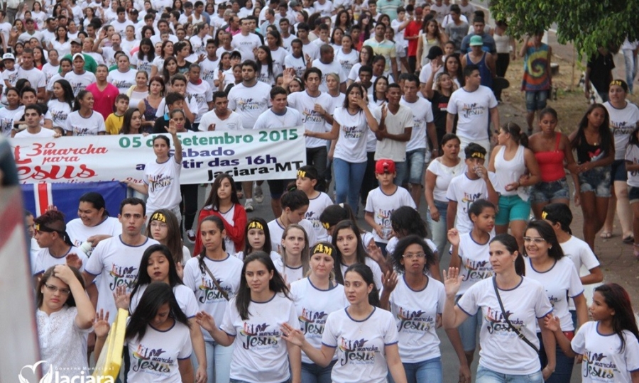 A 3� edi��o da Marcha para Jesus foi realizada em Jaciara. 