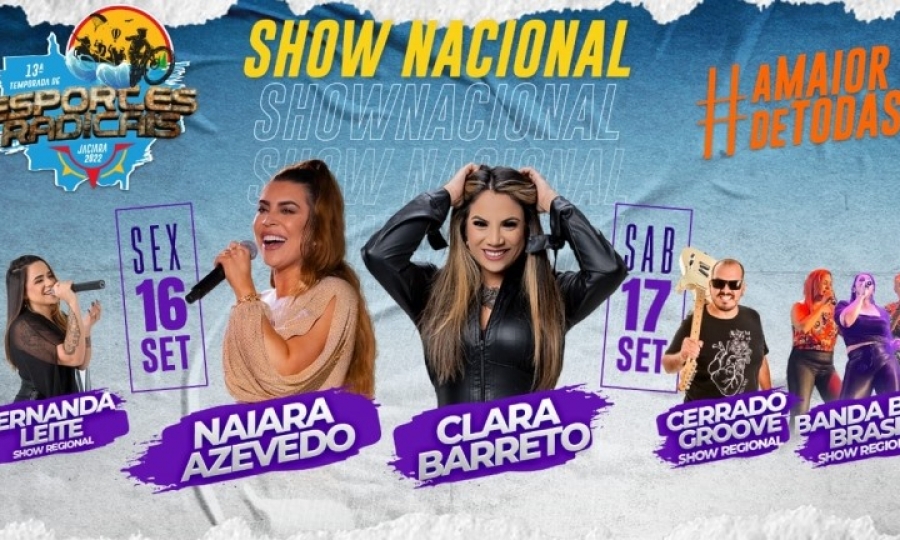 Nayara Azevedo e Clara Barreto sobem ao palco do Centro de Eventos neste final de Semana