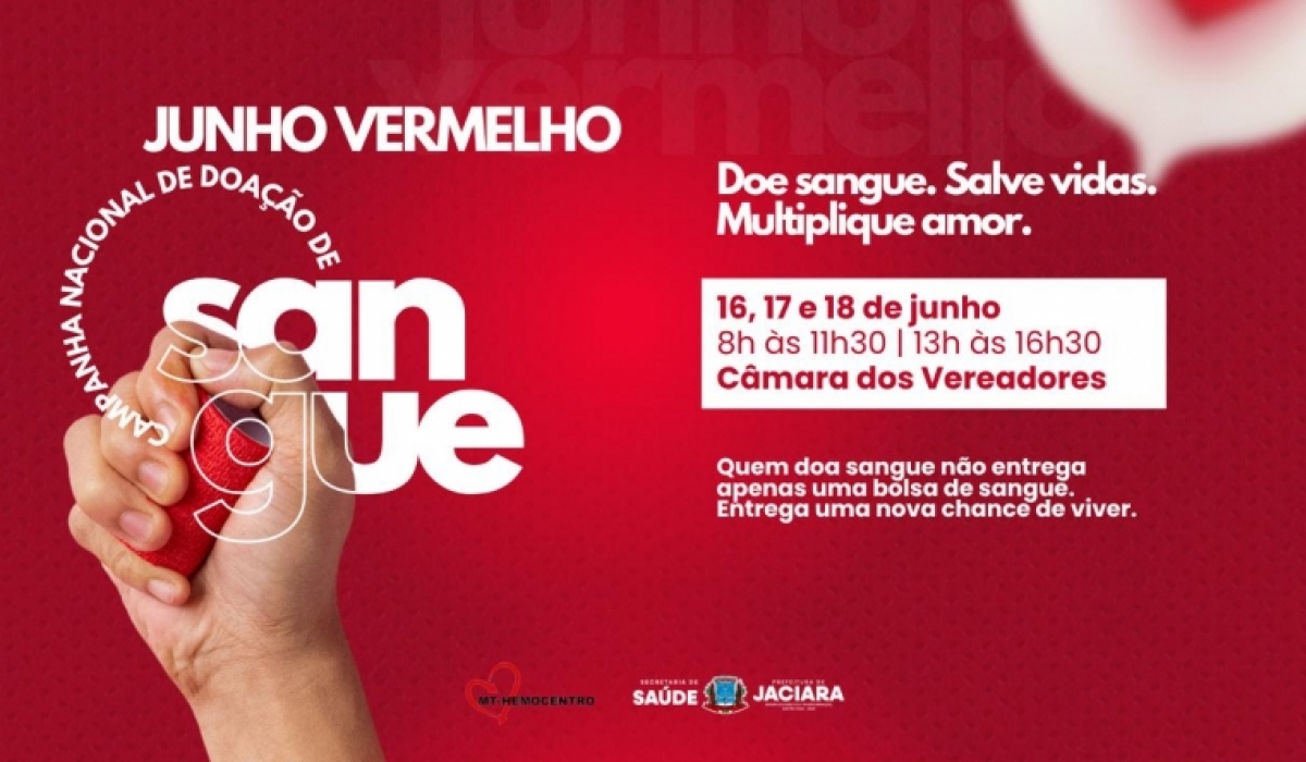 Jaciara tem último dia de campanha para doação de sangue nesta quinta-feira (18)